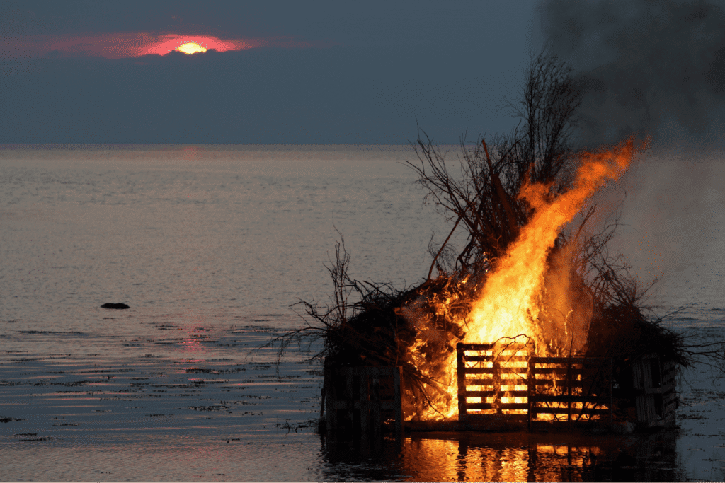 Bondfire symbolizing Valborg in Sweden